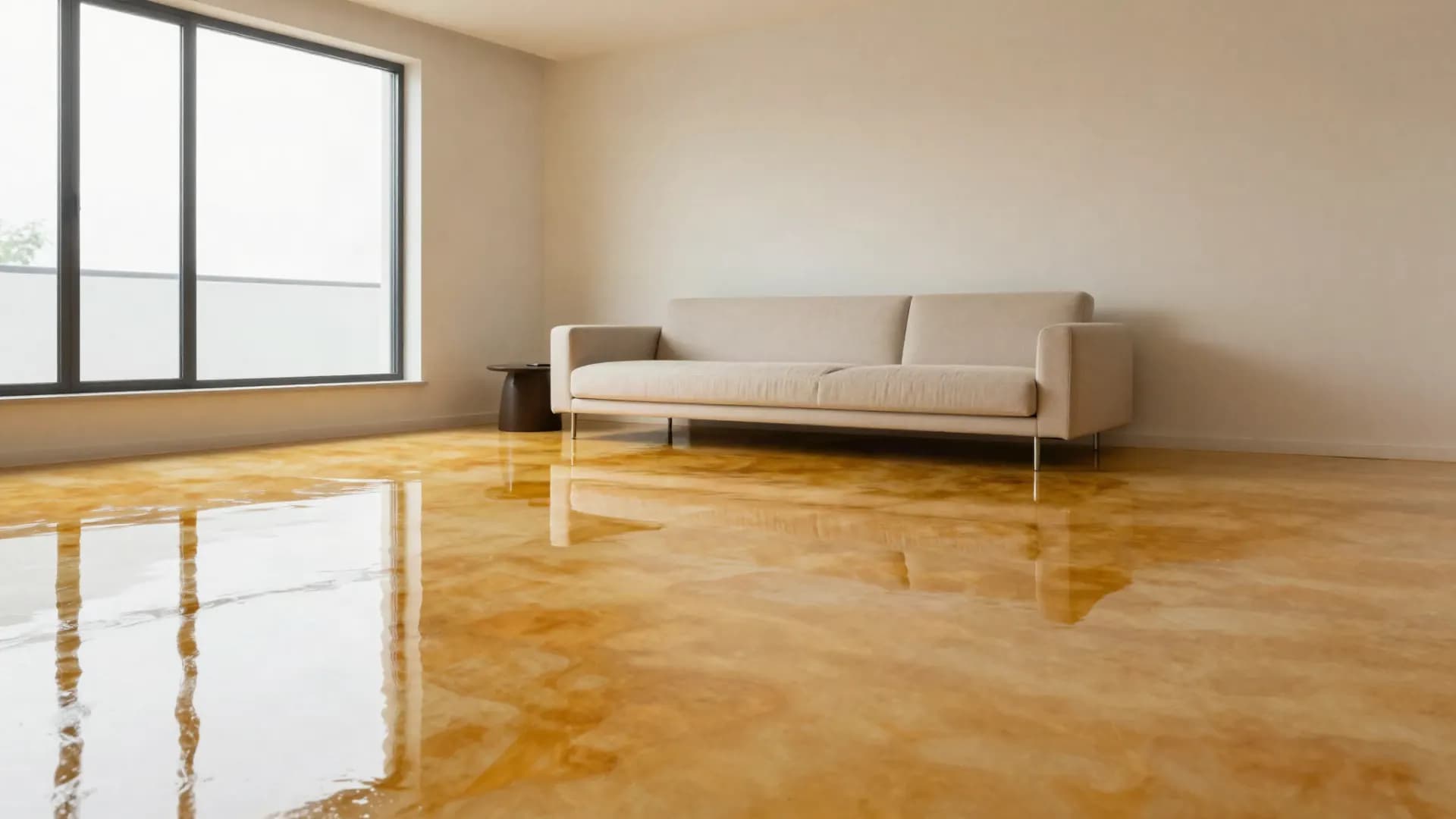 Glossy epoxy floor finish